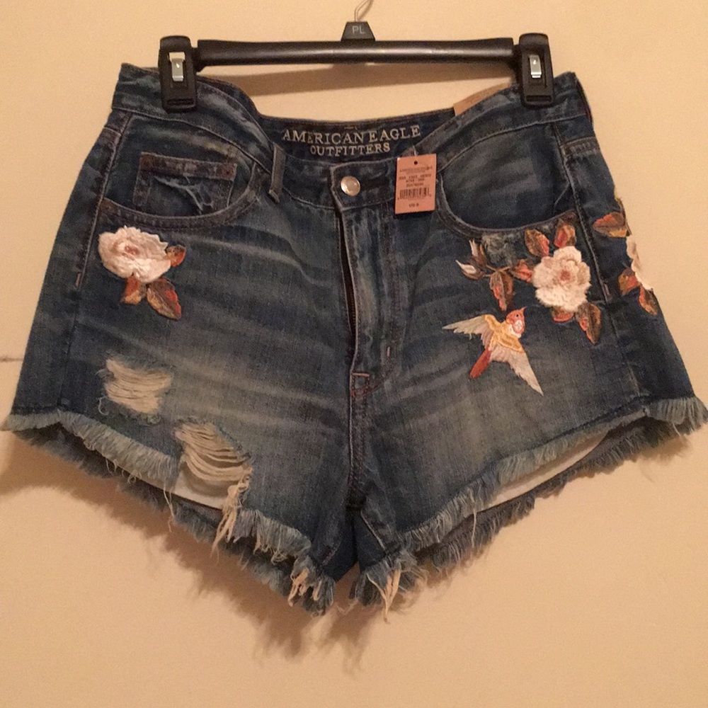 NEW American eagle embroidered shorts